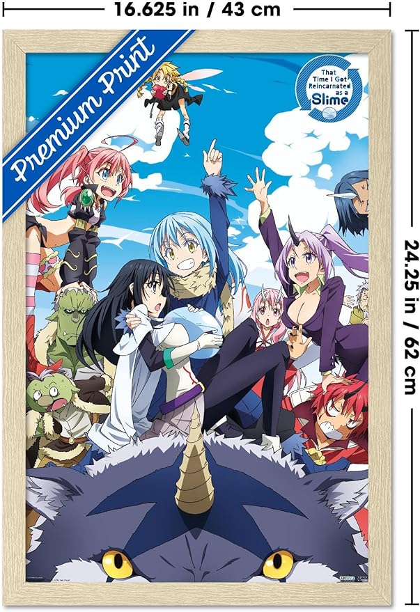 Trends International That Time I Got Reincarnated As A Slime - Group Wall Poster, 22.4L x 14.7W, Blonde Framed Version