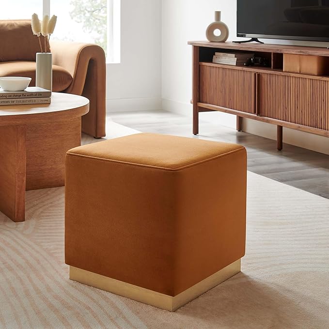 Modway 17" Square Performance Velvet Upholstered Upholstered Ottoman