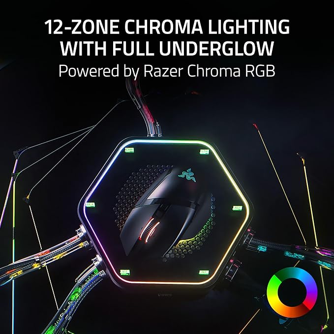 Razer Basilisk V3 Pro 35K Wireless Gaming Mouse: HyperScroll Tilt Wheel - 35K DPI Optical Sensor Gen 2-13 Customizable Controls - RGB - Optical Switches Gen 3 - Up to 140 Hr Battery - Phantom Green