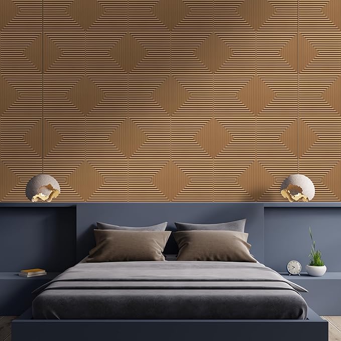 From Plain To Beautiful In Hours 9004 Depth Tier PVC 12 in x 12 in Peel and Stick Wall Panels (Covers / 10 sq.ft), Brown Candy, 10 Piece