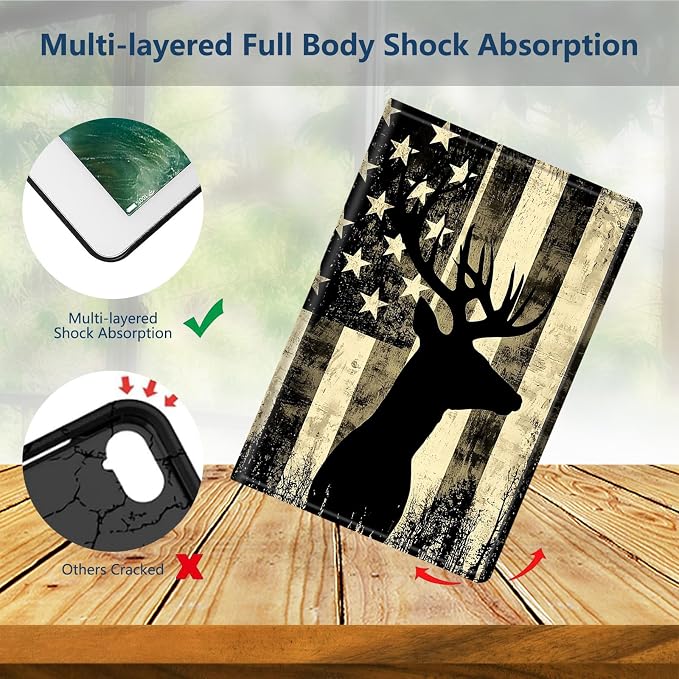 Slim Case for Samsung Galaxy Tab S11 5G 11 Inch (2025) PU Leather Tablet Cases Flip Folio Multi-Angle Viewing Stand Protective Smart Shell Cover with Auto Wake/Sleep A Crow Skull