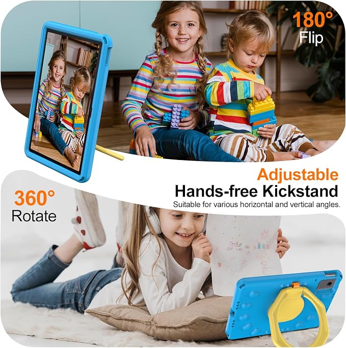 for Lenovo Idea Tab Plus Case 12.1 2025 with 360° Rotating Stand Handle and Pencil Holder New EVA Shockproof Cover for Kids Adults Home School Office Outdoor Black