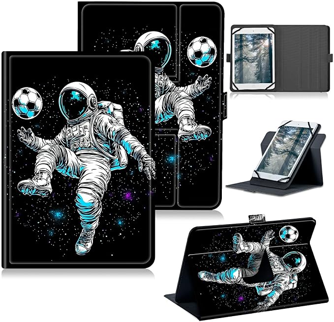 for Walmart Onn 10.1 2024 Onn 10.1 Gen 4 Universal Tablet Case 360 Degree Rotating Kickstand Protective Stand Case with Multiple Viewing PU Leather Shell Case Black Book Cat