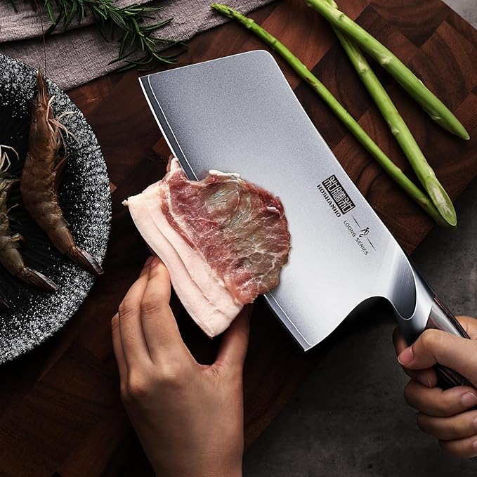 HOSHANHO Cleaver Knife 7 Inch, Ultra Sharp Vegetable Meat Chopper Knife
