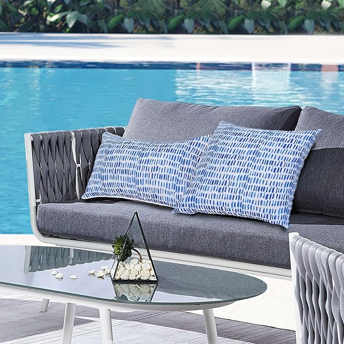 Outdoor Throw Pillows - Decorative Pillows with Insert Included Set of 2 Outdoor Pillows for Patio Furniture 18x18 Inch