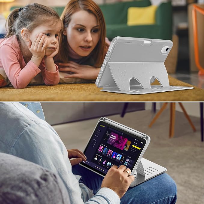 VIKESI Case for iPad mini 7 (A17 Pro) and iPad mini 6Multiple Angles Magnetic Stand CoverShockproof Soft BackPencil Holderand Auto Sleep/WakeBlack