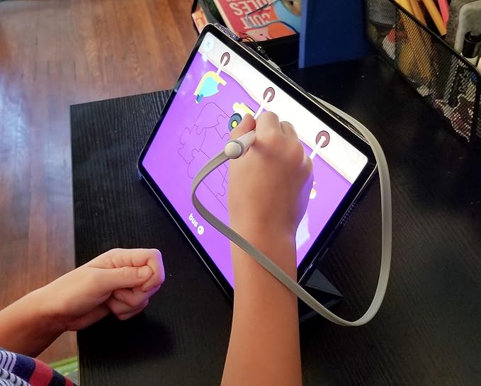 ZoopLoop Black Silicone Scratchproof 20.75in Tether for Digital Electronic Styluses (Diameter Range: 0.27-0.37in) - Secure Stylus to Tablet Case - Tablet Pencil Holder Accessory