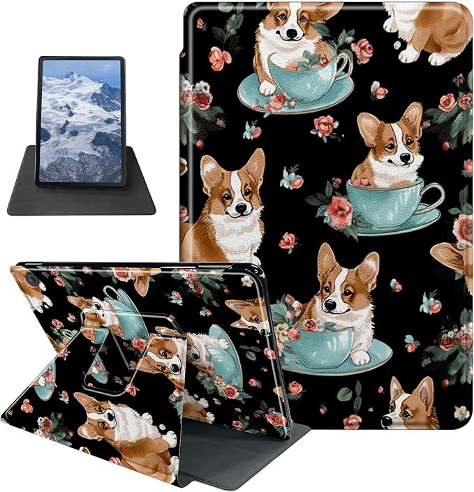 Astronaut Mushrooms Pattern Case for iPad 10.2 iPad 9th Generation 2021/ iPad 8th Generation 2020/ iPad 7th Generation 2019360 Degree Rotating Stand Protective Cover with Auto Sleep/Wake