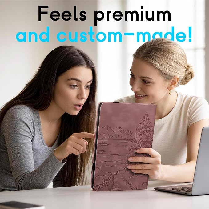 Galaxy Tab S10 Lite / S10 FE / S9 FE Case(10.9 Inch) Frozen Lake Premium Leather with Soft-Touch Feel Built-in Card Slots Adjustable Kickstand Slim and Lightweight ICY Blue
