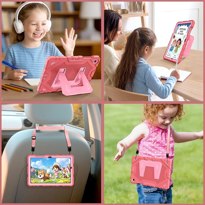Fintie Kid-Friendly Case for Samsung Galaxy Tab A11+/A9+ 11'' Black | Rugged Shockproof Case Kickstand &amp Shoulder Strap Adjustable Stand 3-Layer Drop Protection for Learning &amp Travel