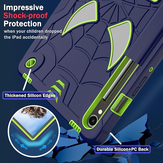 DETUOSI Case for Samsung Galaxy Tab S10 Lite / S10 FE / S9 FE 10.9-Inch with S Pen Holder + Shoulder Strap3-Layer Hybrid Heavy Duty Full-Body Shockproof4-Angle Viewing Protective Cover