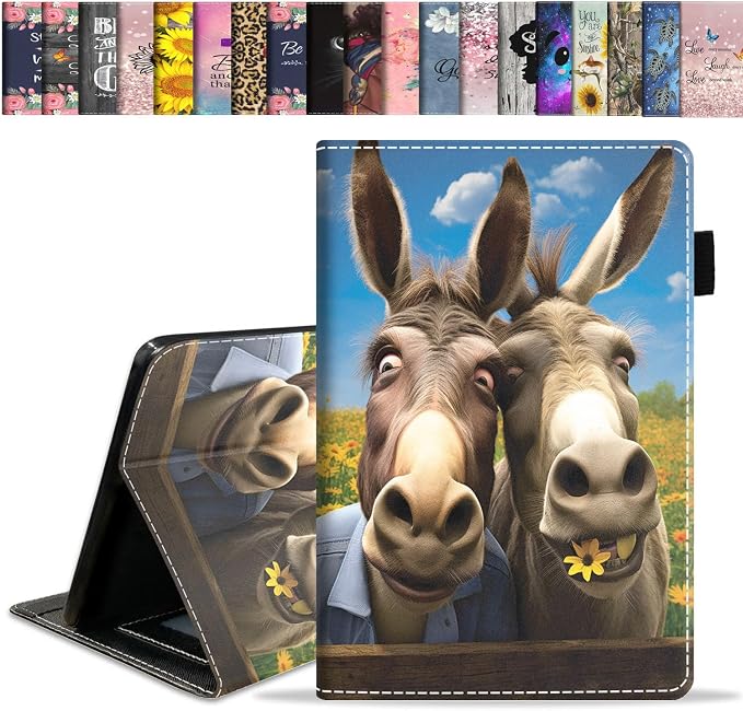 Case for Amazon Kindle Fire HD 10 Tablet 10.1 (9th/7th Generation 2019/2017 Release) Slim Folding Stand Folio Cover with Card Slot &amp Auto Wake/Sleep - African American Girl