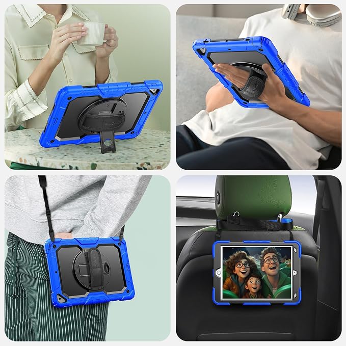 SEYMAC Case for iPad Air 3/ Pro 10.5 inch/Air 3rd Generation 10.5'' Black | Heavy Duty Shockproof Protective Built-in Screen Protector 360° Rotating Stand Hand/Shoulder Strap