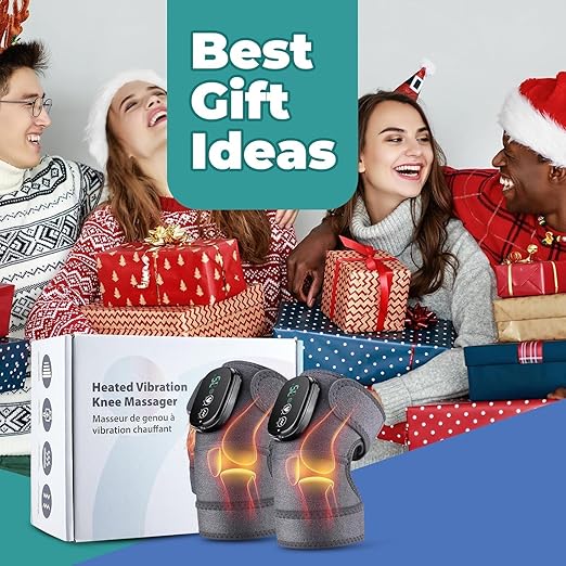 NORTHERN BROTHERS Knee Massager - Knee Heating Pad with 3 Heat 3 Vibration, Gifts for Dad Mom and Seniors, Warmers for Arthritis Shoulder Elbow
