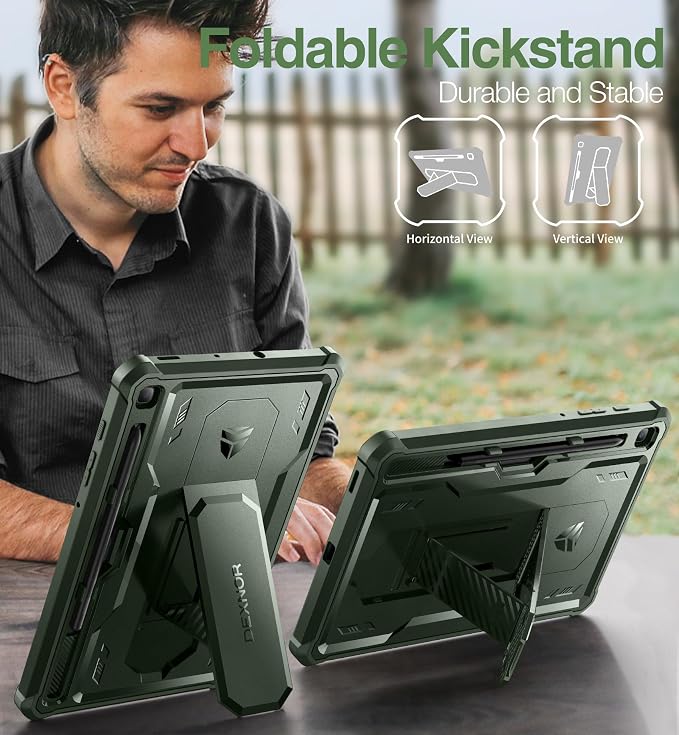 Dexnor Case for Samsung Galaxy Tab S6 Lite 10.4 Inch 2024/2022/2020 [Built in Screen Protector &amp Kickstand] with Pen Holder Heavy Duty Shockproof Full Body Protective Cover for Tab S6 Lite (Black