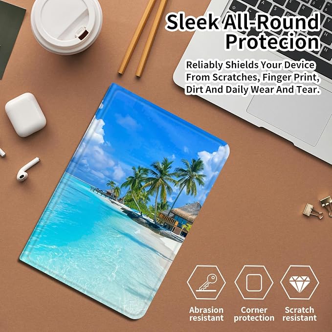 Case for Amazon Fire 7 Tablet 2019/2017 Release 9th/7th Generation PU Leather Smart Protective Cover with Auto Sleep/Wake for Fire 7 2019Beautiful Sunset