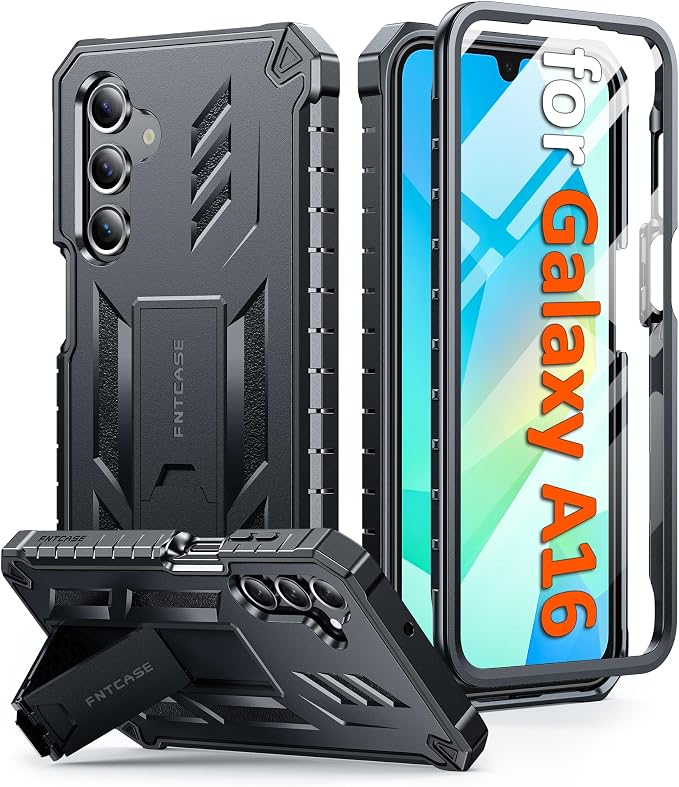 FNTCASE for 11 Pro XL Case Rugged Kickstand 2 Front Frames Black | Built-in Screen Protector 20FT Military-Grade Drop Protection Rugged Heavy Duty Shockproof Full Body Protective Cover