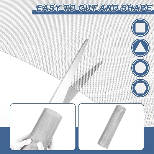uxcell 30 Mesh 118" x 12" Woven Wire Mesh, 304 Stainless Steel Air Vent Filter