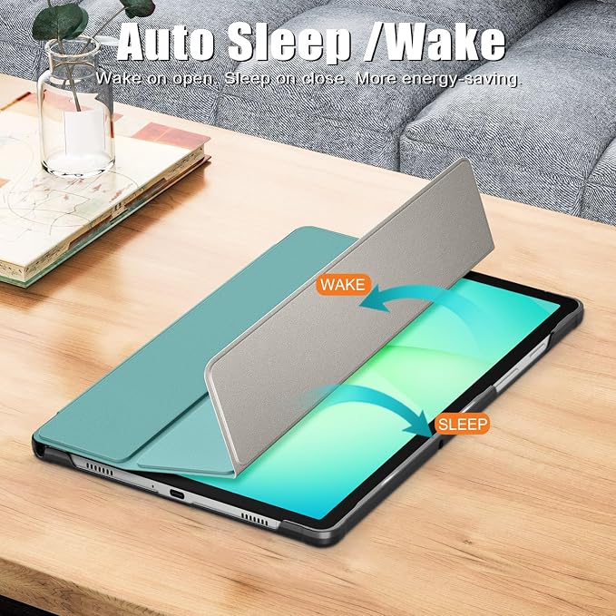 Gylint Folding Folio Stand Case for Galaxy Tab A11+ Plus/A9+ Plus 11 Inch Ultra-Thin PU Leather Smart Cover with Auto Wake/Sleep Black