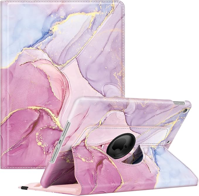 Fintie 360° Rotating Case for iPad 9th / 8th / 7th Generation 10.2 Inch | Swivel Stand Portrait &amp Landscape Viewing Shockproof Cover with Pencil Holder Auto Wake/Sleep Aqua Wave