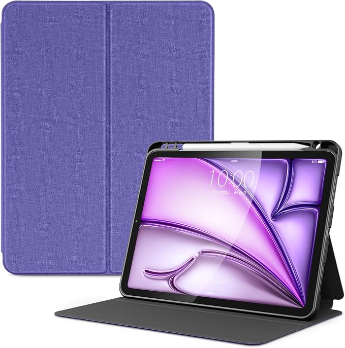 DTTO for Air 11 Inch Case M4 / M3 / M2 (2026/2025/2024) Pink | Soft Smart Cover for iPad Air 5th / 4th Gen with Pencil Holder Anti Slip Texture Auto Wake/Sleep