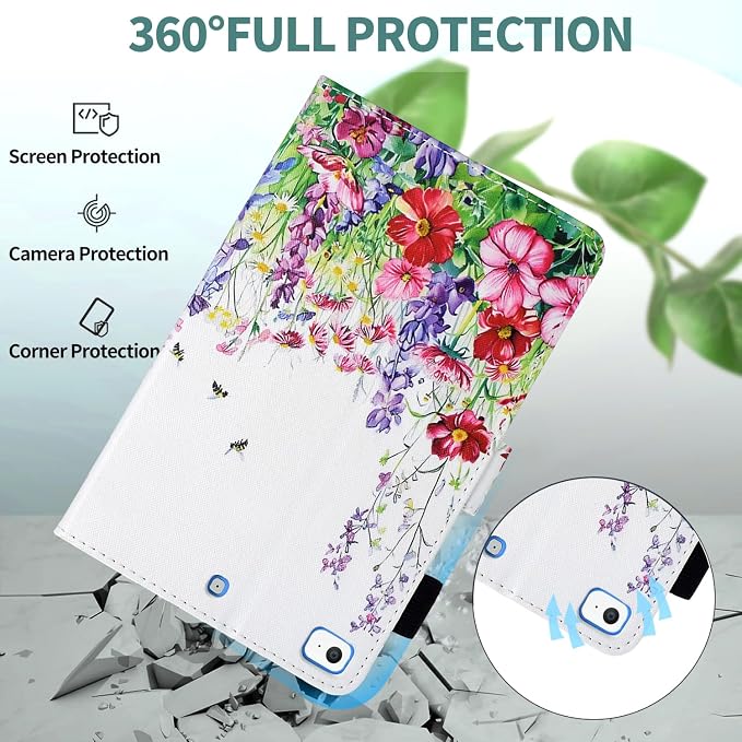 Case for iPad 9th/8th/7th Generation iPad 10.2 Case (2021/2020/2019 Model iPad 9/8/7 Case) PU Leather Folio Folding Stand Cover for iPad 10.2 inch Auto Wake/Sleep Hummingbird
