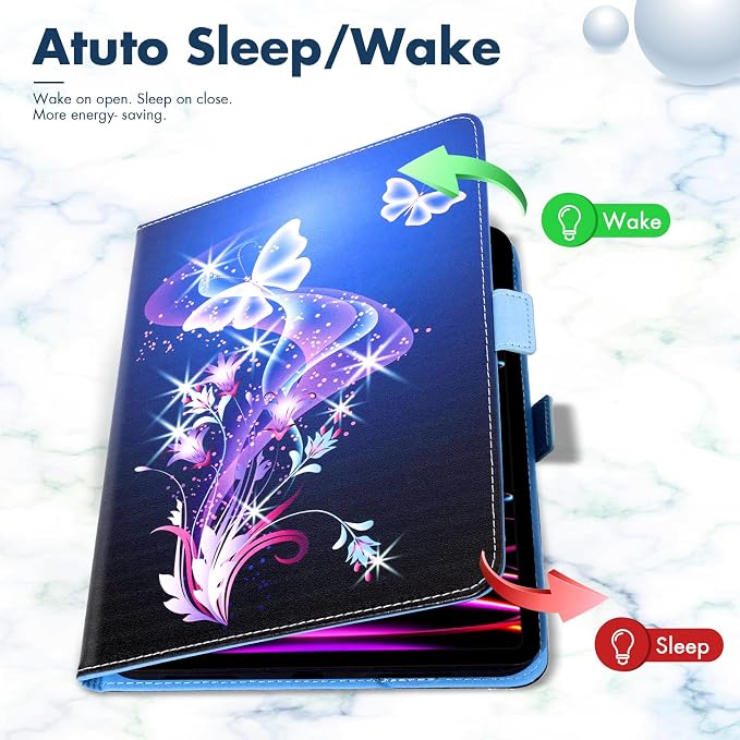 Dteck for iPad A16/10th Generation 10.9 Inch 2022 Case with Pencil HolderPremium PU Leather Folio Multiple Viewing Angles Stand Cover Auto Wake/Sleep Protective Tablet Cases for Women MenBookshelf