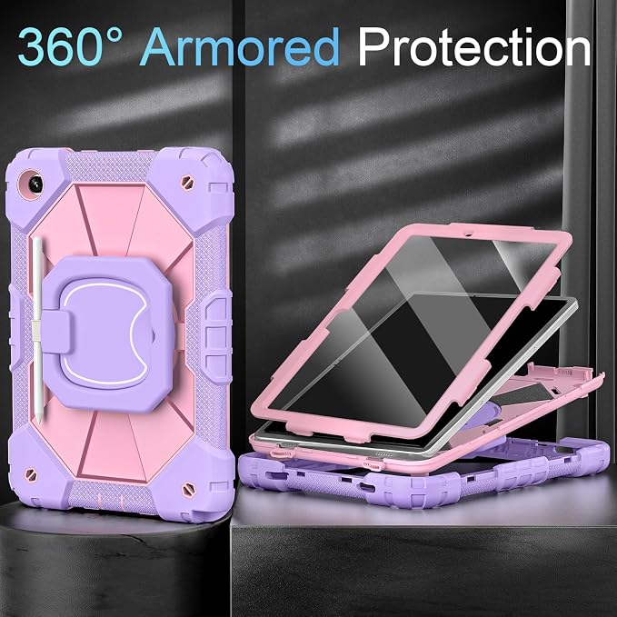 Auizotl Case for Samsung Galaxy Tab A11+/A9+ Plus 11 Inch with Screen Protector/Rotating Stand/Pen HolderMilitary Grade Shockproof Cover for Galaxy Tab A11 Plus /A9 Plus CasesBlack