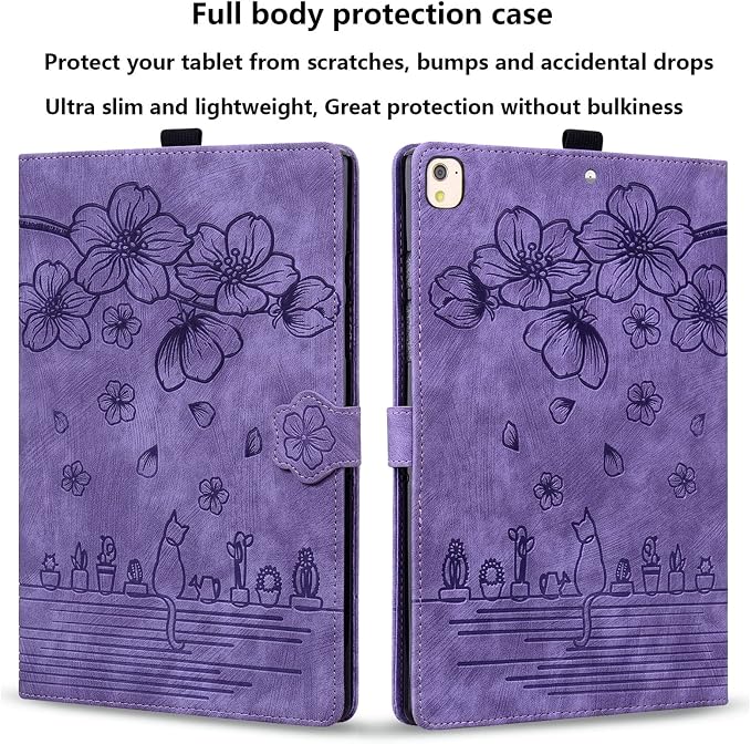 for Apple iPad 10.2 Case 9th/8th/7th Generation Cover (2021/2020/2019) with Auto Wake/Sleep Ultra Thin Lightweight Trifold Stand Folio PU Leather &amp Hard Back Hybrid Cover Almond Blossom
