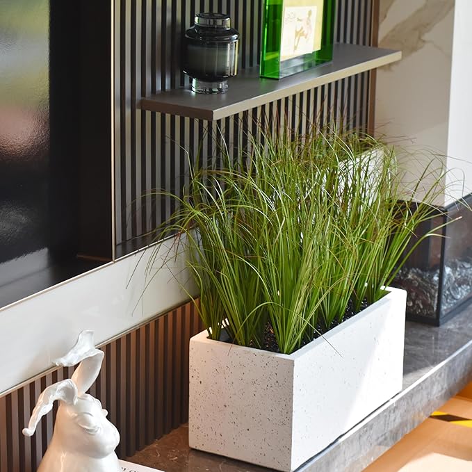 8PCS Artificial Plants, Shrubs Wheat Grass Greenery Stems for Home Decor, Fake Tall Grass Plant for Outdoor Indoor Decor