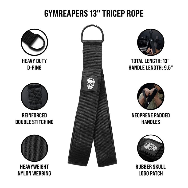 Gymreapers Tricep Rope Cable Attachment - Multi-Workout Tricep pull down Cable attachment - Perfect gym cable machine attachment
