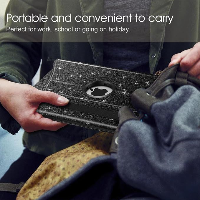 Fintie 360° Rotating Case for iPad 9th / 8th / 7th Generation 10.2 Inch | Swivel Stand Portrait &amp Landscape Viewing Shockproof Cover with Pencil Holder Auto Wake/Sleep Aqua Wave