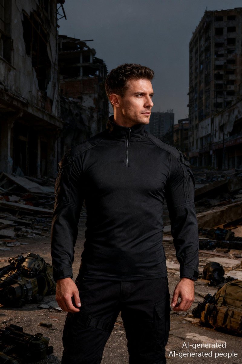 OCANXUE Tactical Shirt for Men G3 Camo Combat Shirt Long Sleeve BDU Military Shirt 1/4 Zip with Pockets Black XL