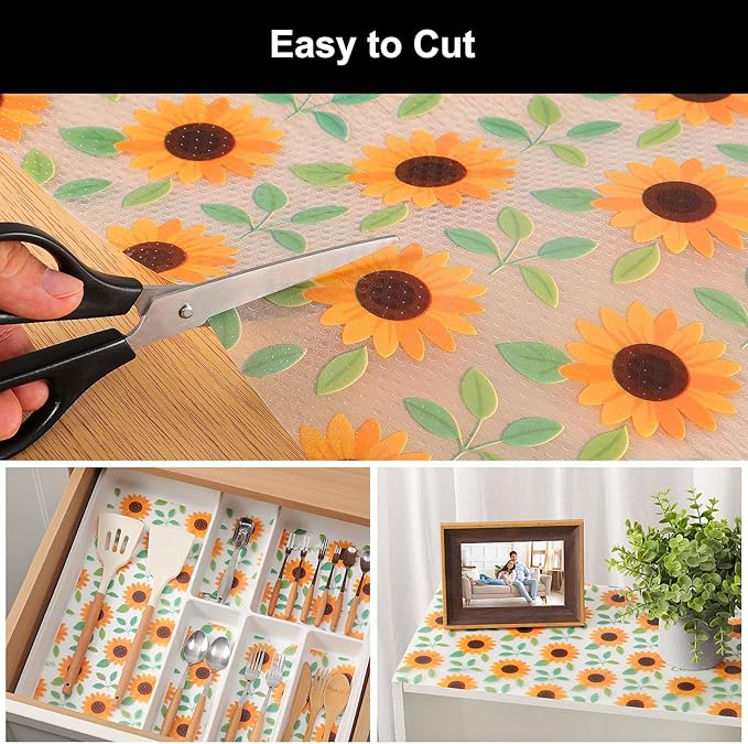 Cooyes Shelf Liner – Premium Non-Adhesive Cabinet & Drawer Liner for Kitchen – Waterproof Shelf Paper with Modern Pattern – Durable EVA Cabinet Mat – Easy to Cut （24" W x 360" L）