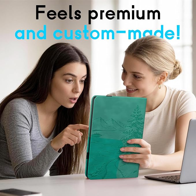 Galaxy Tab S10 Lite / S10 FE / S9 FE Case(10.9 Inch) Frozen Lake Premium Leather with Soft-Touch Feel Built-in Card Slots Adjustable Kickstand Slim and Lightweight ICY Blue