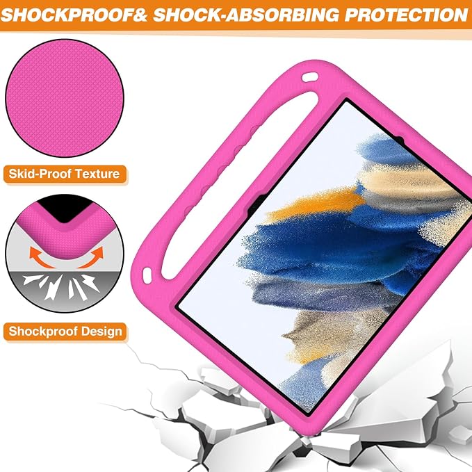Galaxy Tab A9+ Case Kids Friendly EVA Rubber Stand Handle Grip Shockproof Protective Lightweight Cute Case Cover for Galaxy Tab A9 Plus 11 SM-X210 X215 X217 - Black