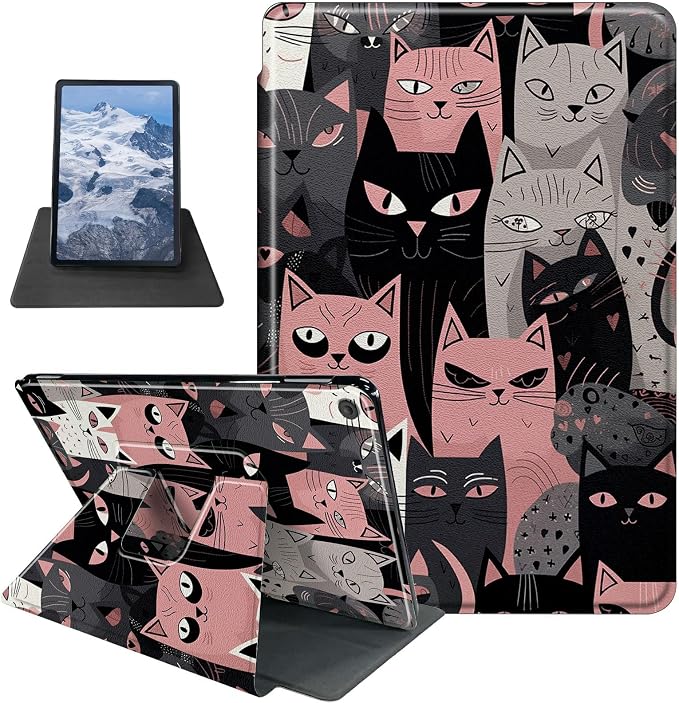 American Flag Deer Pattern Case for All-New Amazon Kindle Fire 7 Inch Tablet (9th/7th/5th Generation 2019/2017/2015 Release)360 Degree Rotating Stand Protective Cover with Auto Sleep/Wake