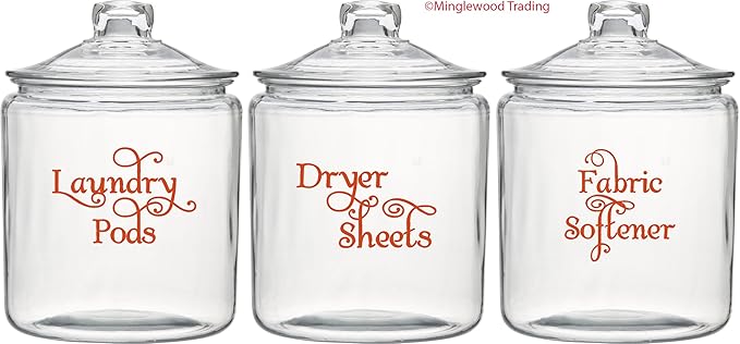 Yellow - Laundry Room Vinyl Decal Set - Laundry Pods - Fabric Softener - Dryer Sheets - V2