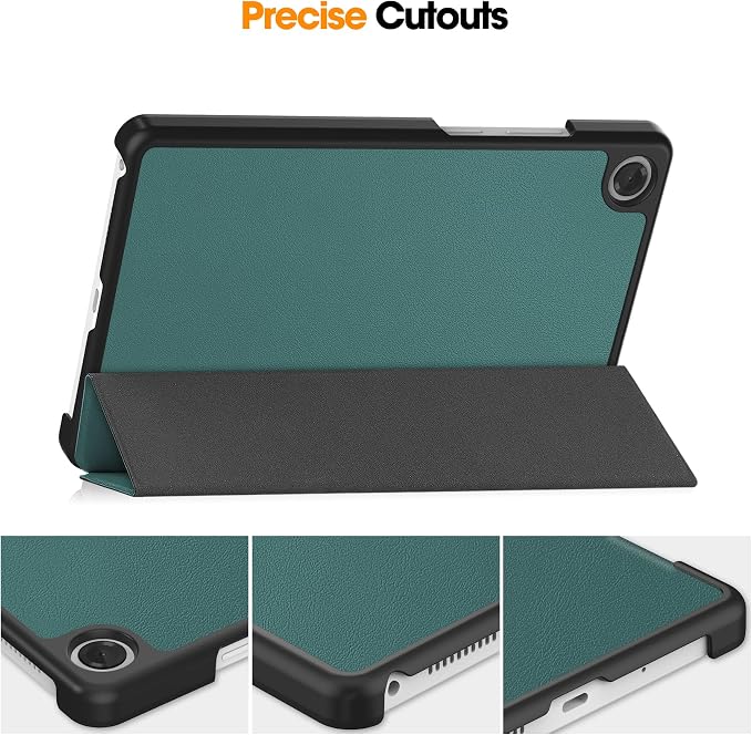 Smart Case for Lenovo Tab One / K9 8.7 Inch 2025 TB305XU/TB305FU Lightweight Trifold Stand Cover Auto Wake Sleep Blackish Green