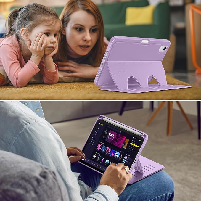 VIKESI Case for iPad mini 7 (A17 Pro) and iPad mini 6Multiple Angles Magnetic Stand CoverShockproof Soft BackPencil Holderand Auto Sleep/WakeBlack