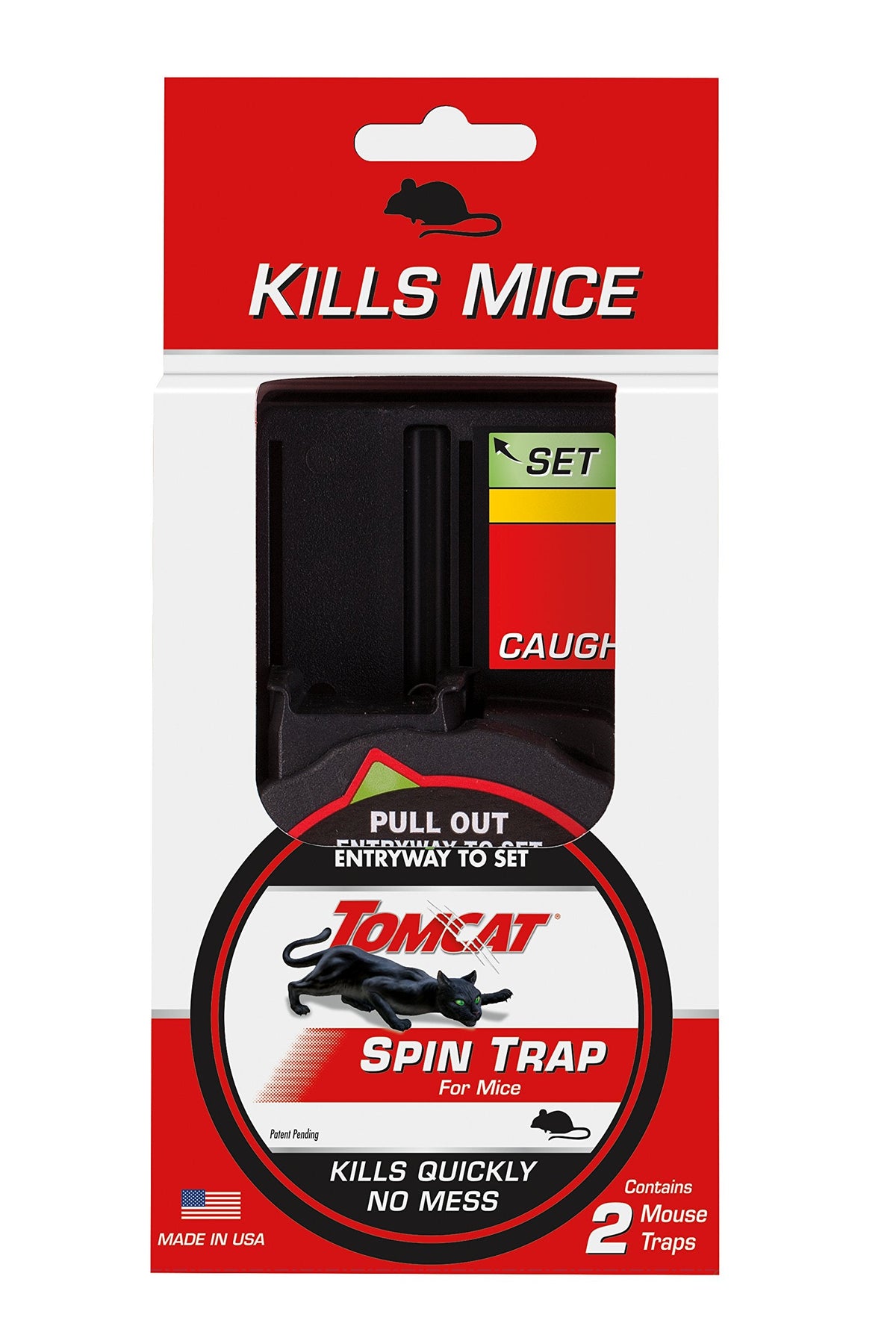 Tomcat Spin Trap for Mice,Fully Enclosed Mouse Trap Provides a Quick,No-Mess Kill,2 Traps,(Pack of 8)