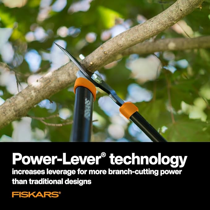 Fiskars 28-Inch Power-Lever Garden Bypass Lopper and Tree Trimmer, Sharp Precision-Ground Steel Blade for Cutting Branches up to 1.75-Inch Diameter