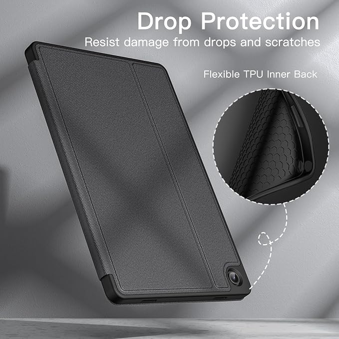 JETech Folio Case Cover for Samsung Galaxy Tab A9 Plus 11 Black | Multi-Angle Stand Cover Slim Protective Cover Auto Wake/Sleep