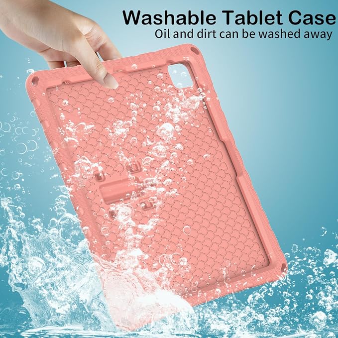 Kids Case for iPad Air 13 (2026/2025/2024) M4/M3/M2 &amp iPad Pro 13 2024 &amp iPad Pro 12.9 Cover 6th/5th/4th/3rd Gen (2022/2021/2020/2018) DIY Figures EVA Rubber Handle Stand Shockproof Bumper