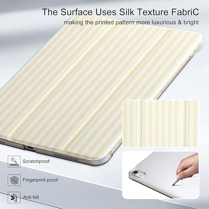 for iPad Air 11-inch M4 2026 M3 2025 M2 2024 iPad Air 5th 2022 / 4th Gen 2020 10.9-inch Slim Foldable Stand Hard PC Translucent Back Shell Smart Cover - [Auto Wake/Sleep]-Black Polka dots