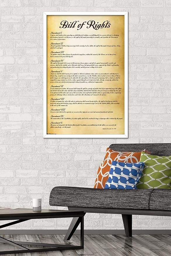 Trends International The United States of America - Bill of Rights Wall Poster, 22.375" x 34", White Framed Version