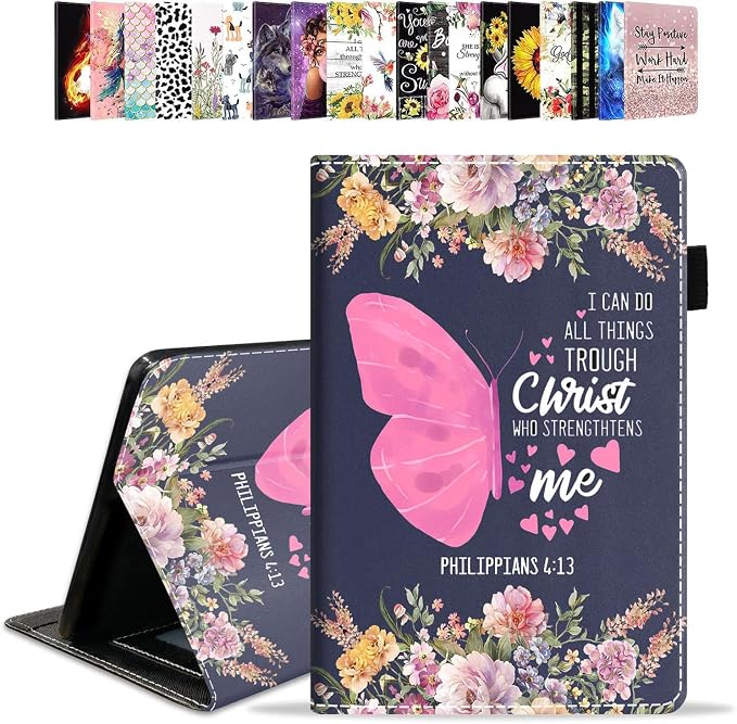 Case for Amazon Kindle Fire HD 10 Tablet 10.1 (9th/7th Generation 2019/2017 Release) - PU Leather Folio Case with Smart Auto Wake/Sleep African American Girl
