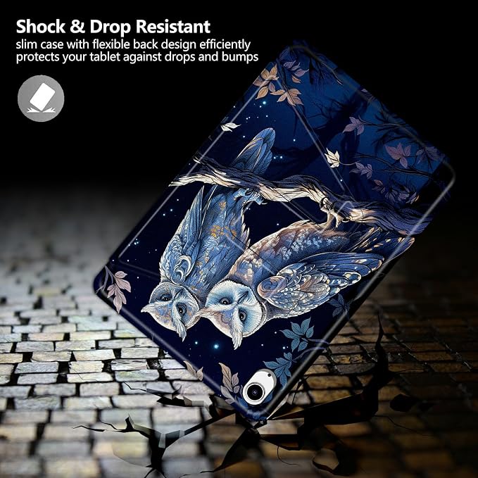 Astronaut Mushrooms Pattern Case for iPad 10.2 iPad 9th Generation 2021/ iPad 8th Generation 2020/ iPad 7th Generation 2019360 Degree Rotating Stand Protective Cover with Auto Sleep/Wake