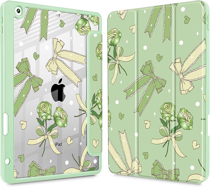 Tuiklol for iPad 10.2 inch 9th / 8th / 7th Gen 2021 2020 2019 Release Case | Built in Pencil Holder - TPU Protection Trifold Stand Stand Clear Back Tablet Cover With Auto Wake/Sleep Blue berries