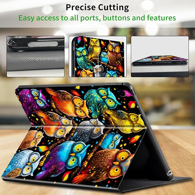 Case for Samsung Galaxy Tab A9 Plus 2023/A11 Plus 2025 11 inch Lightweight Protective PU Leather Smart Stand Cover with Auto Wake Sleep Tablet Case Cover - American Flag &amp Fish